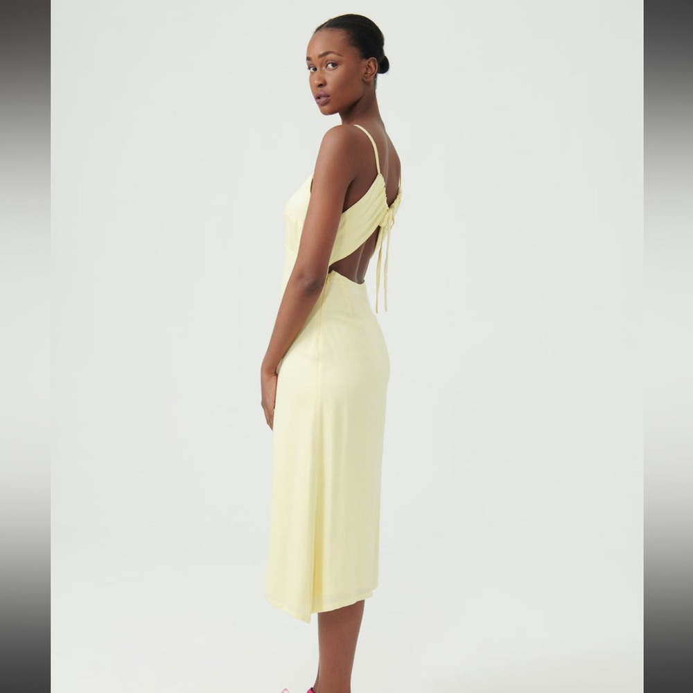 Hamaji Studio butter yellow slip dress